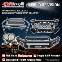 Safari Shield U Loop Bullbar Lights Side Steps for Volkswagen Amarok 10-21 MEL