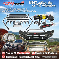 Safari Shield U Loop Bullbar Lights Side Steps Winch for Isuzu D-Max 12-17 MEL