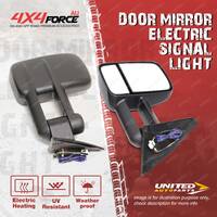 2 x Door Mirror Black Electric Signal Light On Cover for Mitsubishi Triton ML MN