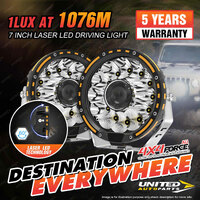 7 Inch Laser LED Driving Osram Spot Lights Round Offroad SUV 4x4 Truck Headlight