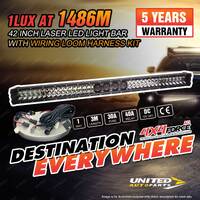 42 Inch Double Row Laser Osram LED Light Bar 4WD Offroad + Wiring Loom Harness