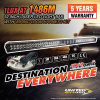 52 Inch Double Row Laser Osram LED Light Bar 4WD Offroad + Wiring Loom Harness