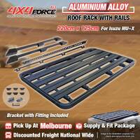 220x125cm Roof Rack Flat Platform with Rails & Bracket for Isuzu MU-X 13-21 MEL