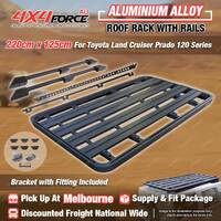 220x125cm Roof Rack Platform & Rail Bracket for Toyota Landcruiser Prado 120 MEL