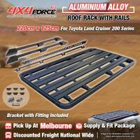 220x125cm Roof Rack Flat Platform & Rails Bracket for Toyota Landcruiser 200 MEL