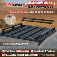 150x125cm Roof Rack Flat Platform & Rails for Mazda BT-50 20-On Dual Cab MEL