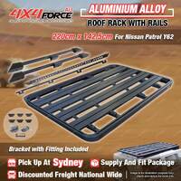 220x142.5cm Roof Rack Flat Platform & Rails & Bracket for Nissan Patrol Y62 SYD