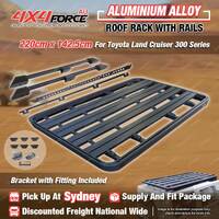 220x142.5cm Roof Rack Platform & Rails & Bracket for Toyota Landcruiser 300 SYD