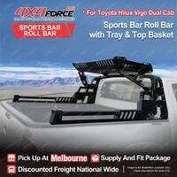 Sports Bar Roll Bar Tray & Top Basket 4 LEDS for Toyota Hilux Vigo Dual Cab MEL