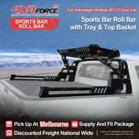 Sports Bar Roll Bar with Tray & Top Basket 4 LEDS for Volkswagen Amarok Dual MEL