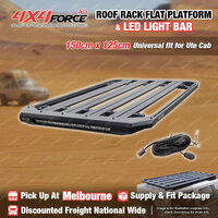 150 x 125cm Roof Rack Flat Platform with LED Light Bar Universal Dual Cab MEL