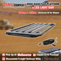 180 x 125cm Roof Rack Flat Platform with LED Light Bar Universal Wagon MEL