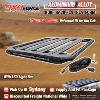 135x125cm AL-Alloy Roof Rack Flat Platform with LED Light Bar Universal SYD