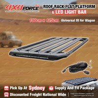 180 x 125cm Roof Rack Flat Platform with LED Light Bar Universal Wagon SYD