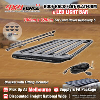 180x125cm Roof Rack Flat Platform with Light Bar for Land Rover Discovery 5 MEL