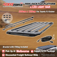 220 x 125cm Roof Rack Flat Platform with LED Light Bar for Toyota FJ Cruiser MEL