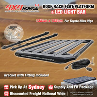 135x125cm Roof Rack Flat Platform with LED Light Bar for Toyota Hilux Vigo SYD