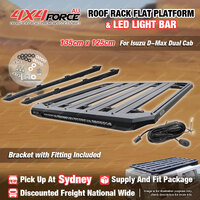 135x125cm Roof Rack Flat Platform with LED Light Bar for Isuzu D-Max Dual SYD