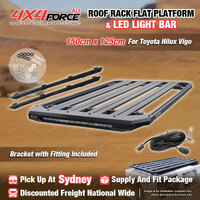 150x125cm Alloy Roof Rack Flat Platform with Light Bar for Toyota Hilux Vigo SYD