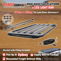 180x125cm Roof Rack Flat Platform with Light Bar for Land Rover Discovery 5 SYD