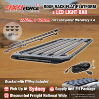 220x125cm Roof Rack Platform with LED Light Bar for Land Rover Discovery 3 4 SYD