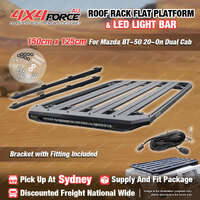 150x125cm Roof Rack Flat Platform with LED Light Bar for Mazda BT-50 Dual SYD