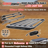 180x125 Roof Rack Platform with Light Bar & Rails for Toyota 4 Runner 19-On MEL