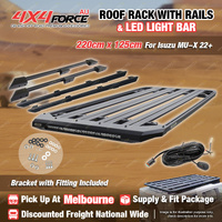 220x125cm Roof Rack Platform with LED Light Bar & Rails for Isuzu MU-X 22+ MEL