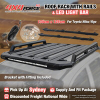 135x125 Roof Rack Flat Platform with Light Bar & Rails for Toyota Hilux Vigo SYD