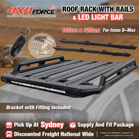 135x125cm Roof Rack Flat Platform with Light Bar & Rails for Isuzu D-Max SYD