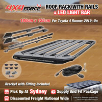 180x125 Roof Rack Platform with Light Bar & Rails for Toyota 4 Runner 19-On SYD