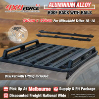 150x125cm Al-Alloy Roof Rack Flat Platform & Rails for Mitsubishi Triton MQ MEL