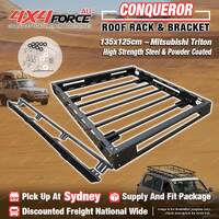 Conqueror Steel Roof Rack 135x125cm With Bracket for Mitsubishi Triton 06-15 SYD