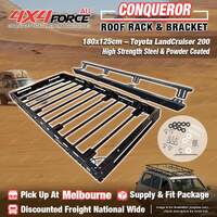 Conqueror Steel Roof Rack 180x125cm Bracket for Toyota LandCruiser 200 MEL Stock