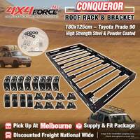 Conqueror Steel Roof Rack 180x125cm for Toyota LandCruiser Prado 90 MEL Stock