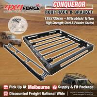 Conqueror Steel Roof Rack 135x125cm With Bracket for Mitsubishi Triton ML MN MEL