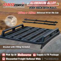 135x125cm Al-Alloy Roof Rack Flat Platform With Rails for Universal Dual Cab MEL