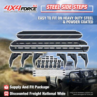 4X4FORCE Steel Side Steps Rock Sliders for Toyota Landcruiser 79 Series Dual Cab