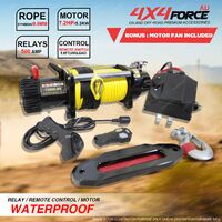 4x4Force 13500lbs 6123kgs 5.3KW/7.2hp Electric Recovery Winch Kit Dyneema Rope