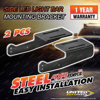 2 pcs 4X4FORCE Universal Steel Adjustable LED Light Bar Side Mounting Bracket