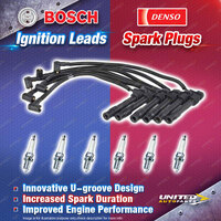 Bosch Ignition Leads + 6 x Denso TT Spark Plugs for Audi A4 B6 8E B6 8H 2.4L