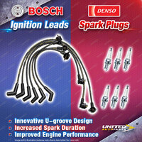 Bosch Leads + 6 x Denso Iridium Power Plugs for Ford Explorer UN UP UQ US OHV