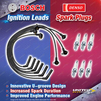 Bosch Ignition Leads + 6 Denso Iridium Power Plugs for Ford Explorer UN UP UQ US