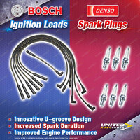 Bosch Lead + 6 Denso Iridium Power Plugs for Ford Fairlane NL Fairmont Falcon EL