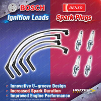 Bosch Leads + 4 x Denso Iridium TT Spark Plugs for Hyundai Excel X3 Getz TB 1.5