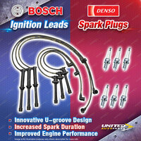 Bosch Ignition Leads + 6 x Denso Spark Plugs for Mazda 323 BA BHAFP BHAFS 94-98