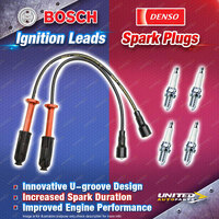 Bosch Leads + 4 x Denso Iridium TT Spark Plugs for Mercedes Benz Vito 113 638