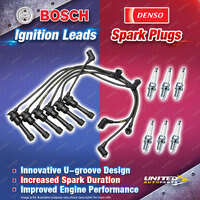 Bosch Leads + 6 x Denso Iridium Power Spark Plugs for Mitsubishi GTO Z15A Z16A