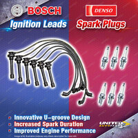 Bosch Ignition Leads+6 Denso TT Spark Plugs for Mitsubishi Verada KE KF KJ KL KW