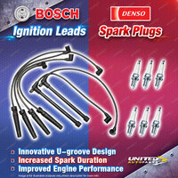 Bosch Ignition Leads+6 Denso Iridium Power Spark Plugs for Nissan Pathfinder R50